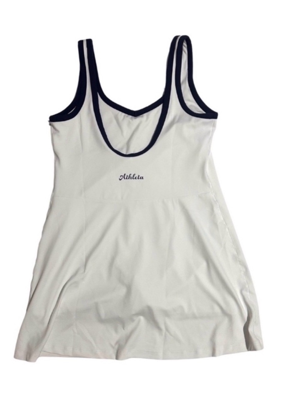 ATHLETA Transcend Tipped Dress White Athletic Dress w/ Built-In Short - NEW! - Picture 3 of 4